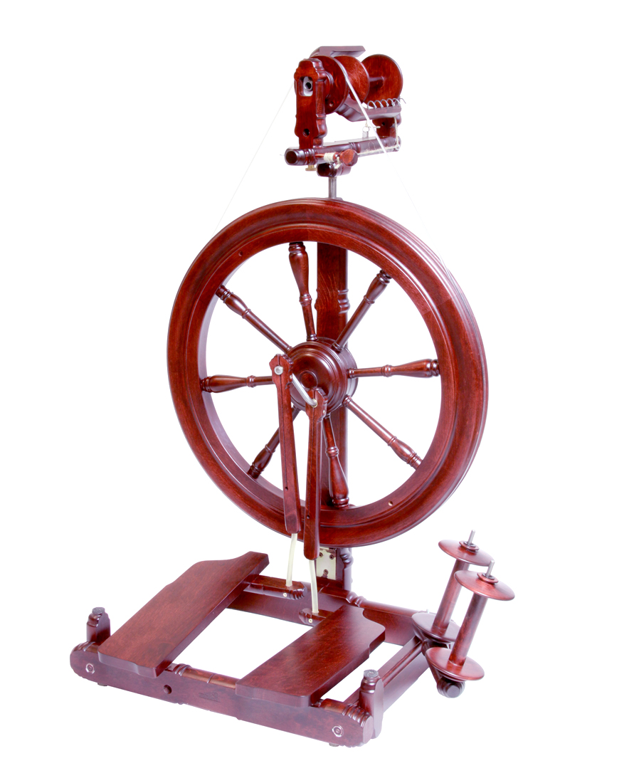 Kromski_Sonata-Spinning-Wheel-Mahogany Sonata mahagonifarben gebeizt
